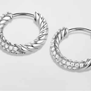 David Yurman Pave Huggie Earrings